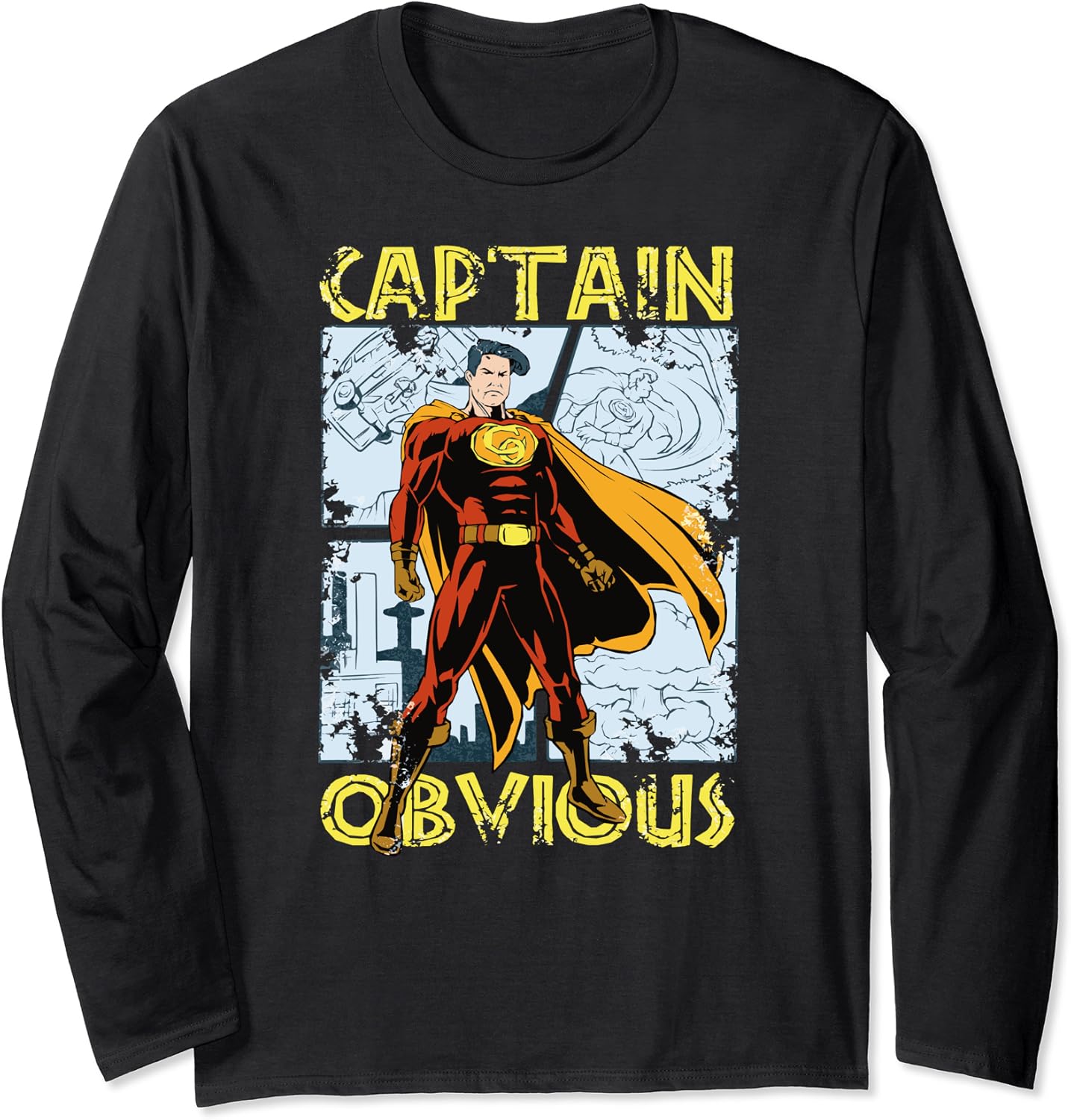 Really, captain obvious? Funny comic art gift Long Sleeve T